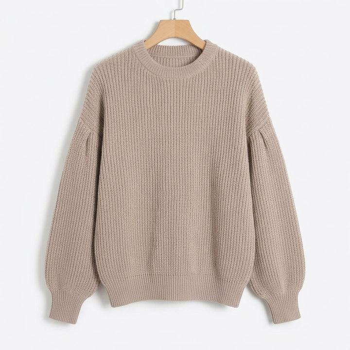Women's Sienna Cashmere Pullover in Taupe | Invictora.com