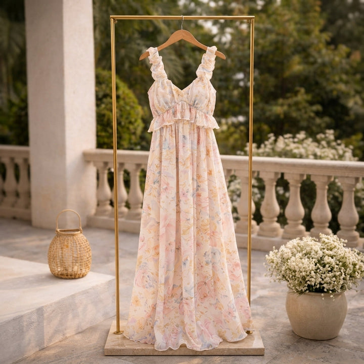 Women's Lila Silk Maxi Dress product image | Invictora.com