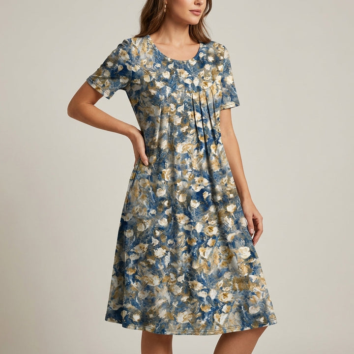 Women's Lilly Silk Maxi Dress in Blue Floral | Invictora.com