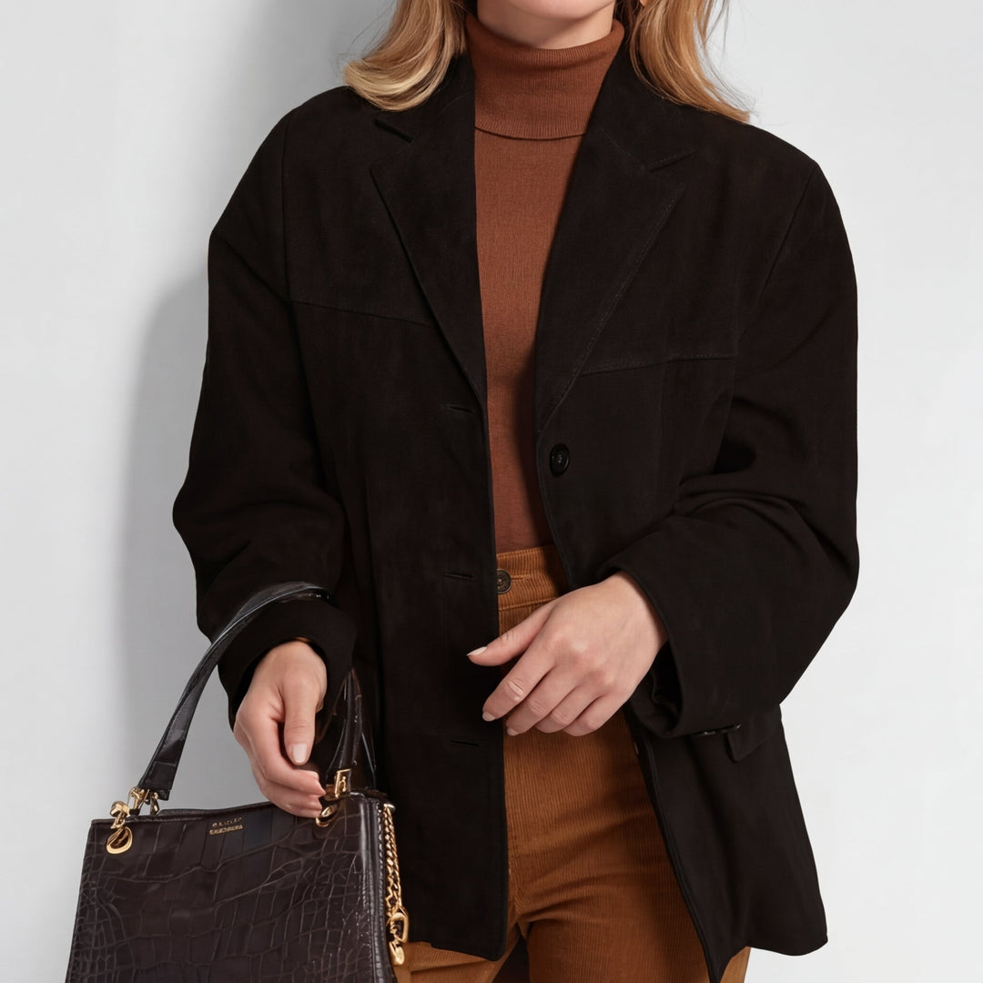 Women's Avery Wool Blend Overcoat in Brown | Invictora.com