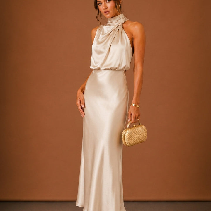 Women's Soraya Satin Maxi Dress product image | Invictora.com
