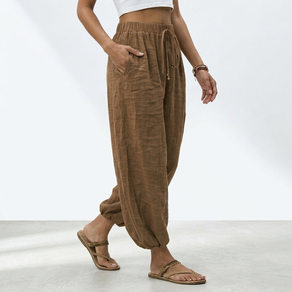Women's Elara Linen Pants | Invictora.com