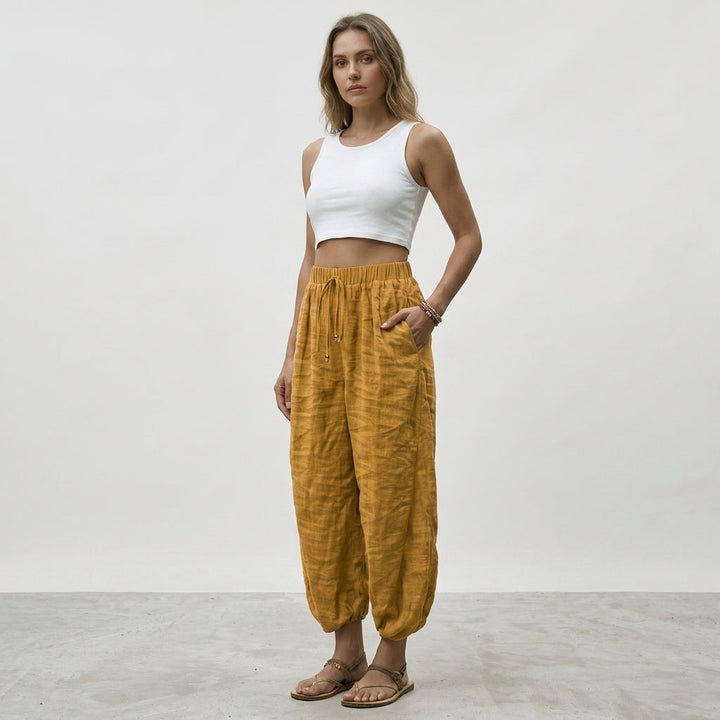 Women's Elara Linen Pants | Invictora.com