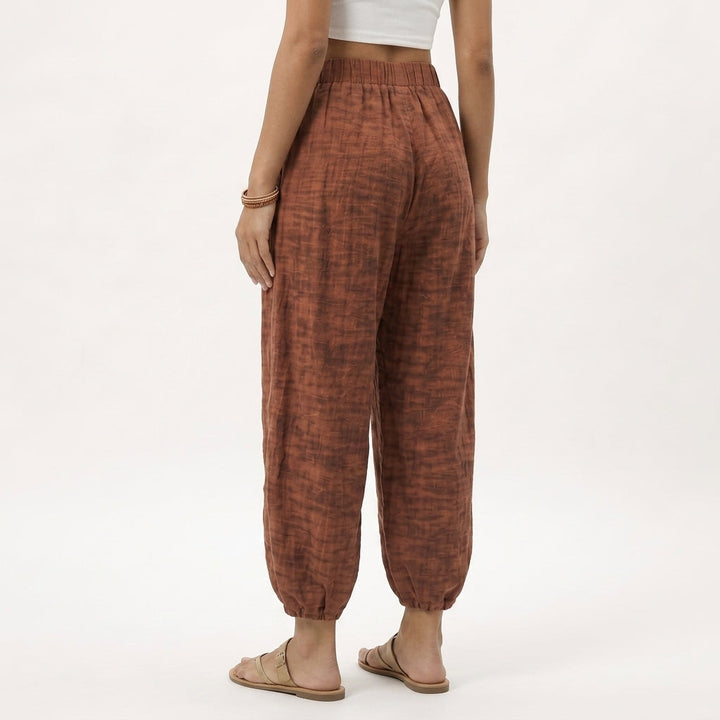Women's Elara Linen Pants in Brown | Invictora.com