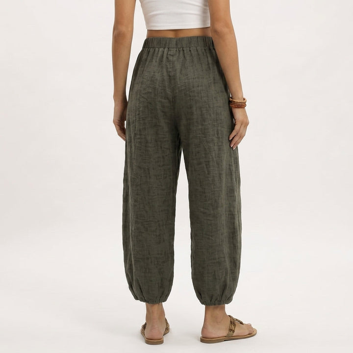 Women's Elara Linen Pants in Brown | Invictora.com