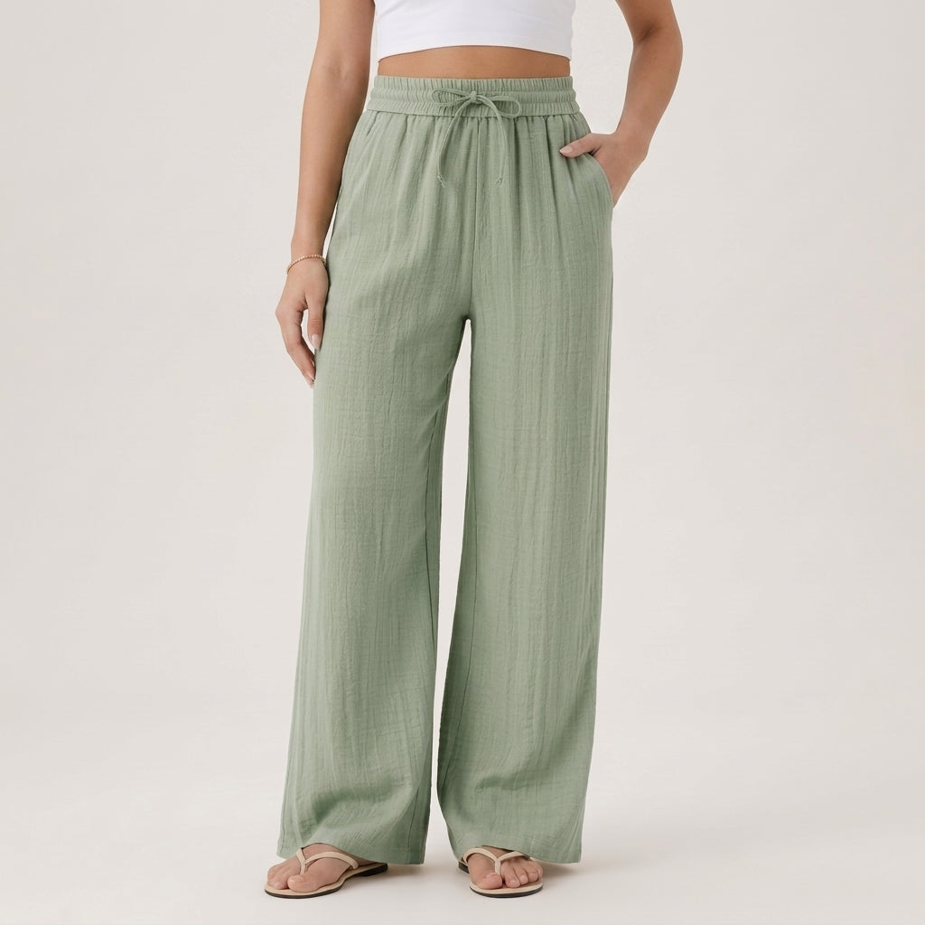 Women's Marisol Linen Wide-Leg Pants | Invictora.com
