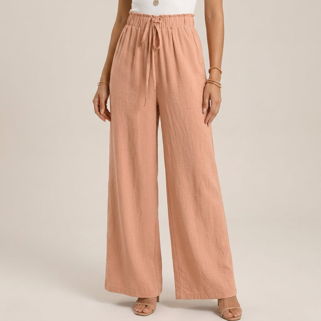 Women's Solana Linen Pants in Cream | Invictora.com