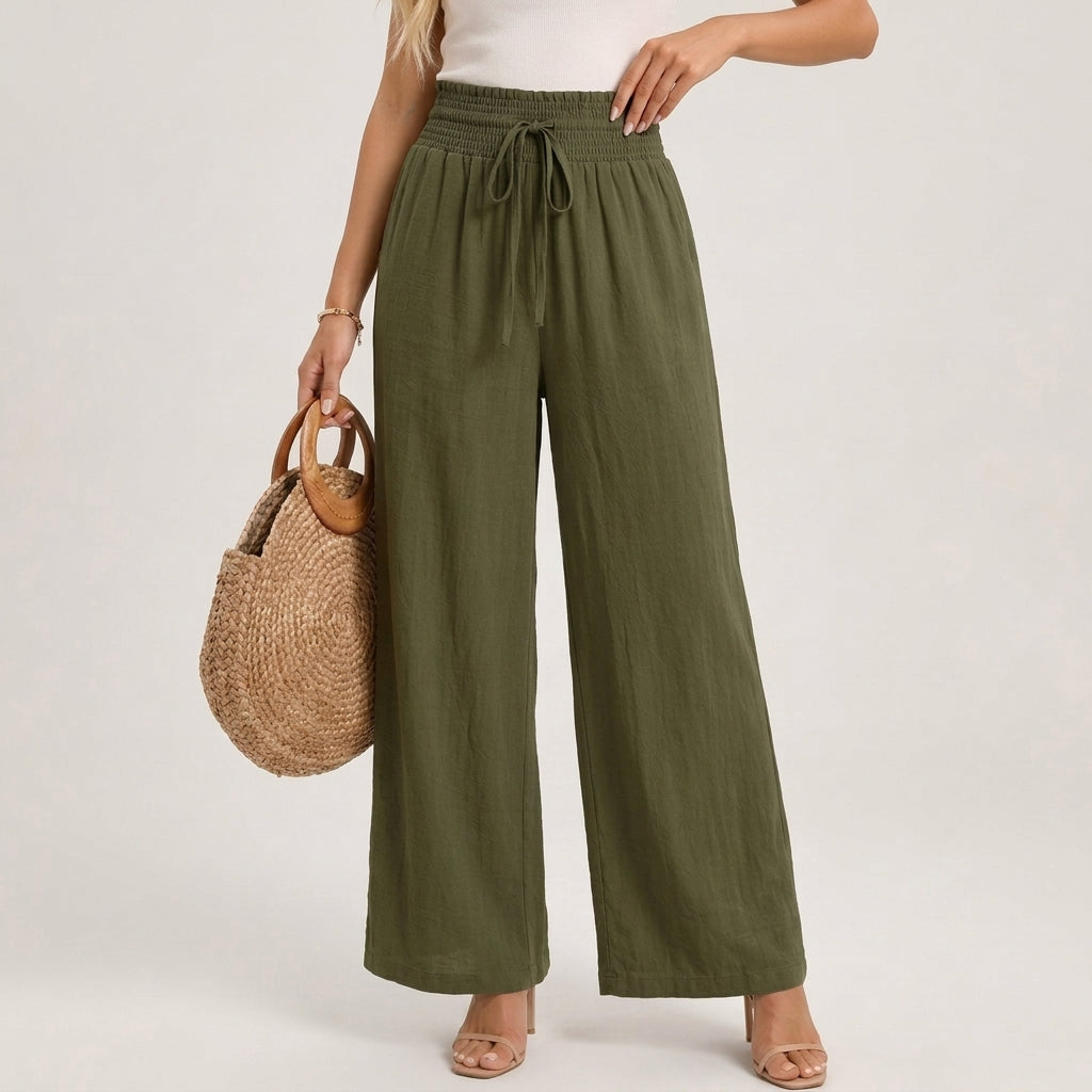 Women's Solana Linen Pants in Cream | Invictora.com