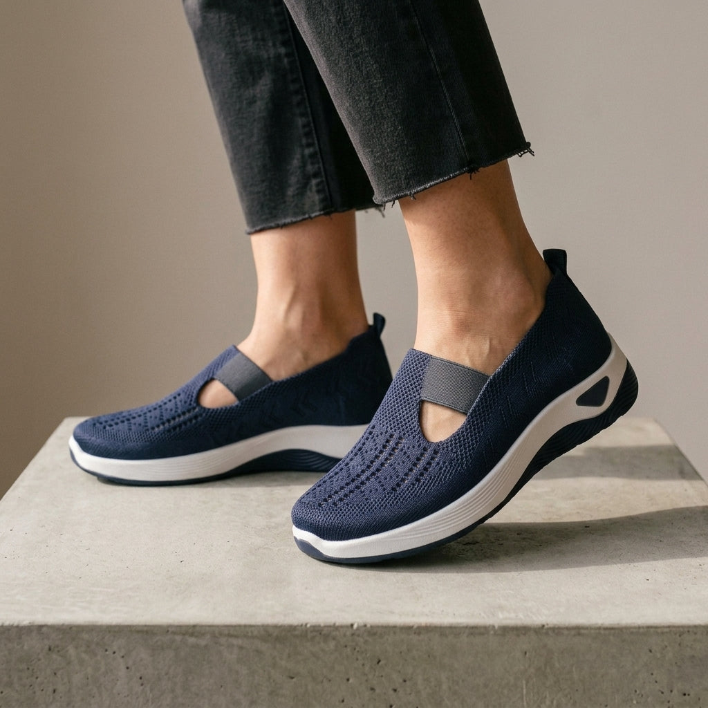 Women's Vienna Orthopedic Knit Sneakers in Army Green | Invictora.com