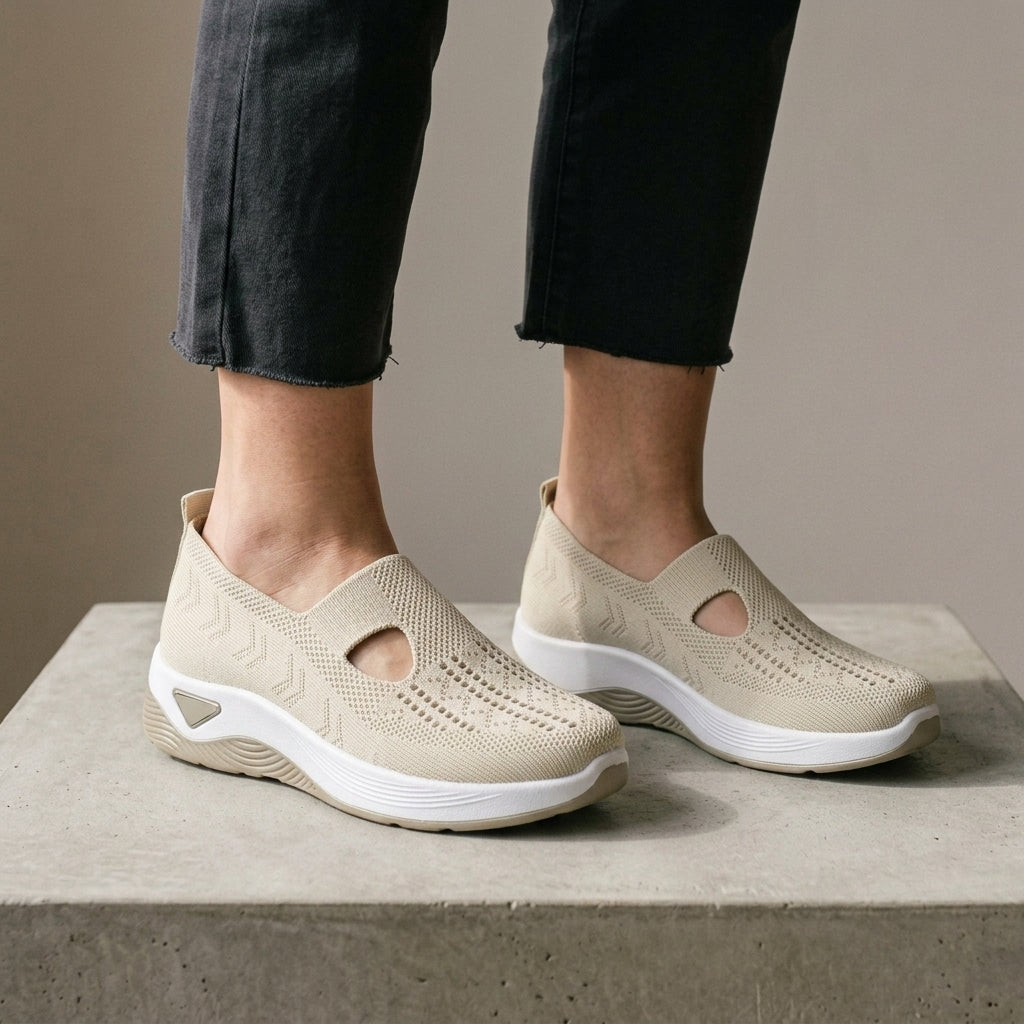 Women's Vienna Orthopedic Knit Sneakers in Army Green | Invictora.com