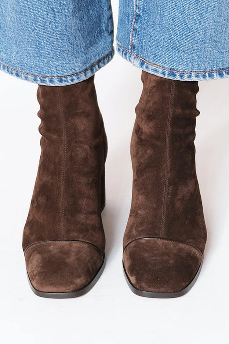 Women's Heeled Ankle Boots - Suede Style product image | Invictora.com