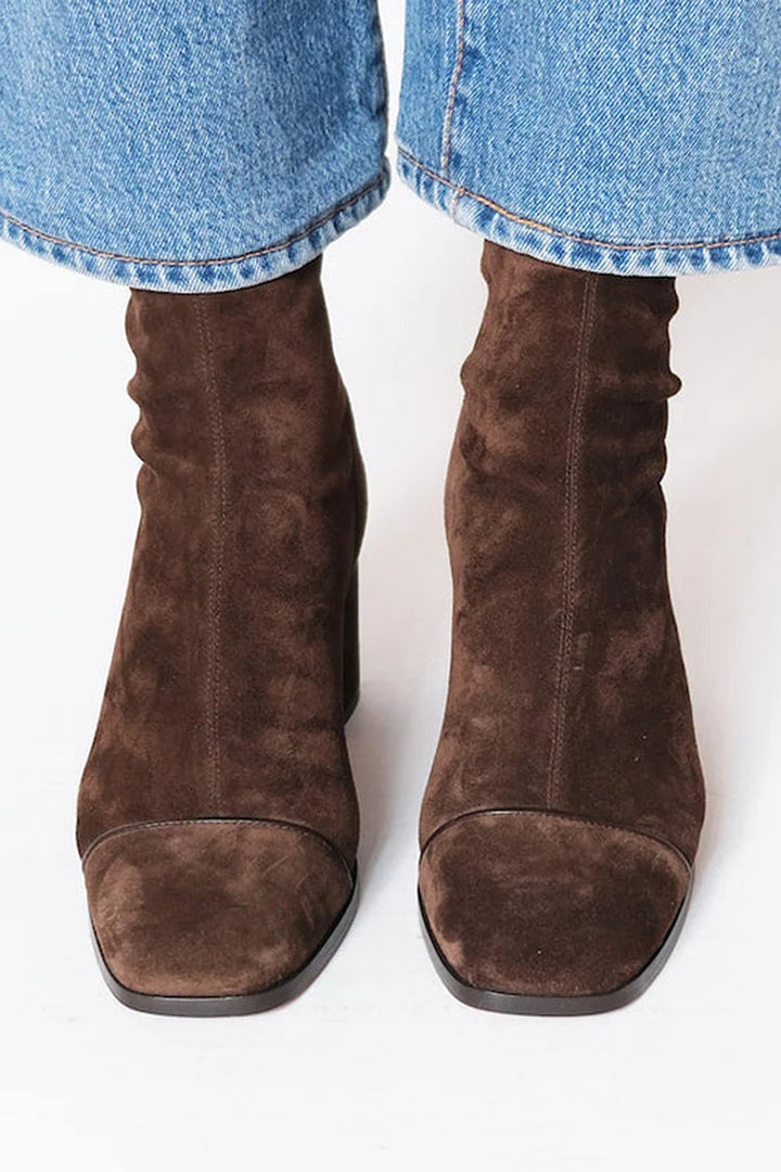 Women's Heeled Ankle Boots - Suede Style product image | Invictora.com