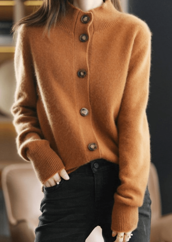 Women's Decorative-Button Cardigan