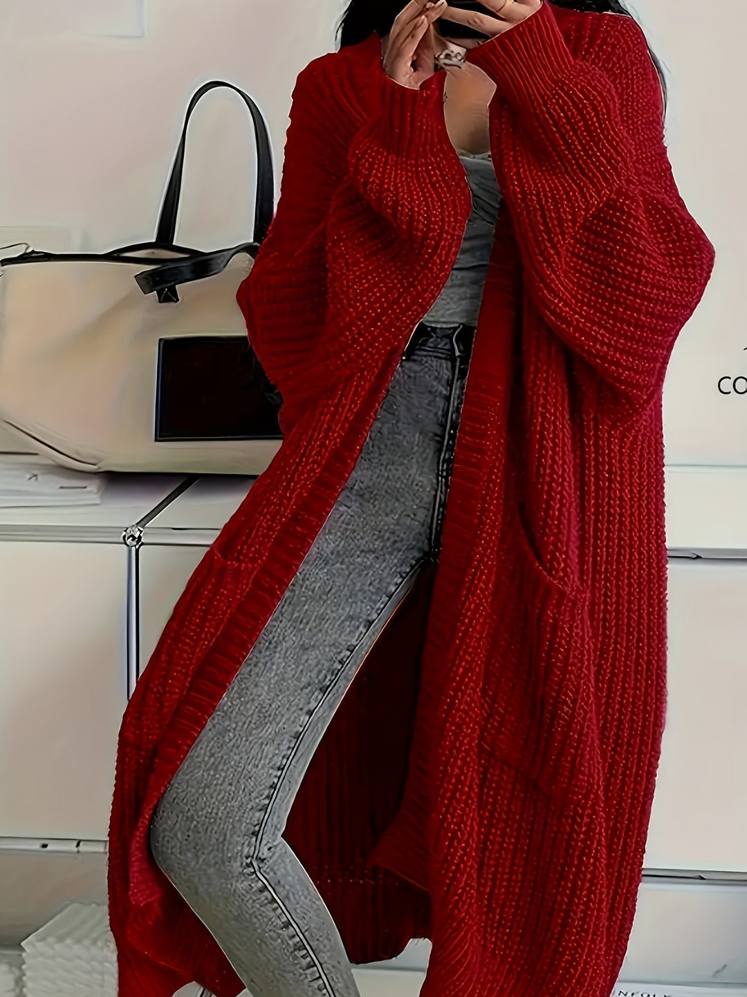 Women's Relaxed V-Neck Button-Up Cardigan