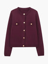 Women's Cardigan – Structured Knit Gold Buttons