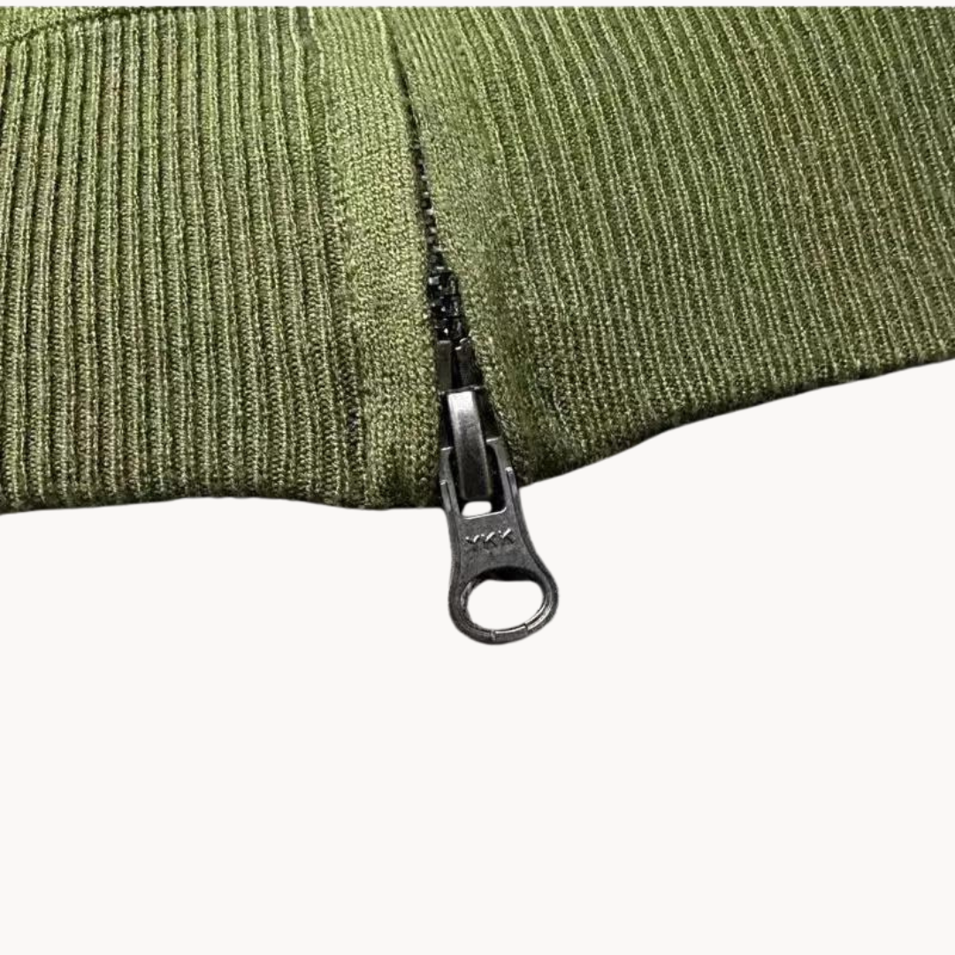 Two-Way Zip Knit Cardigan