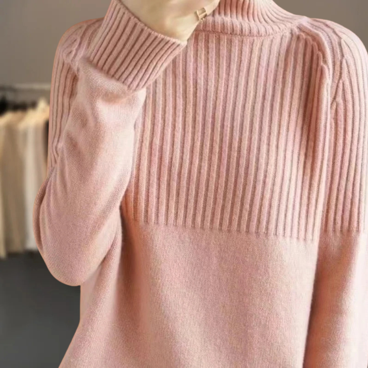 Women's Aria Ribbed Turtleneck in Blue | Invictora.com
