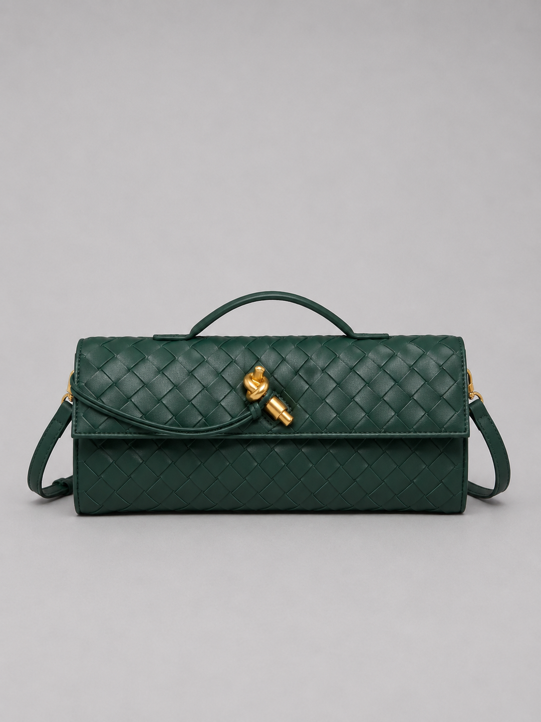 Women's Woven Leather Look Clutch Bag – Timeless Elegant Design | Invictora.com