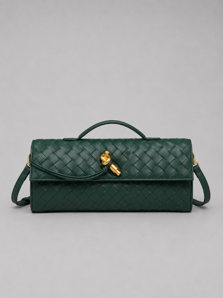 Women's Woven Leather Look Clutch Bag – Timeless Elegant Design | Invictora.com