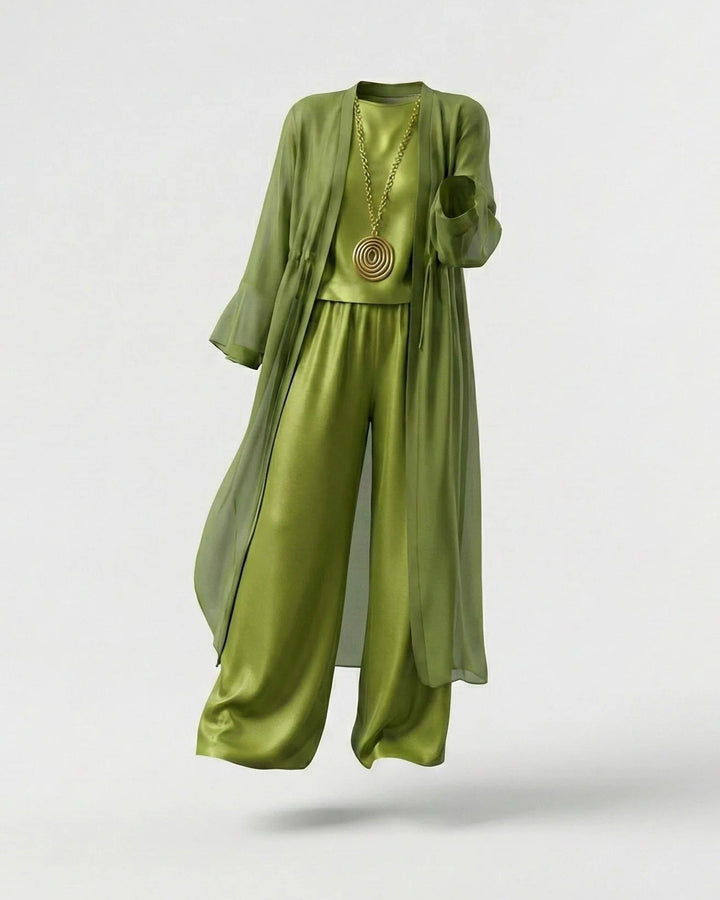 Women's Three-Piece Layered Cardigan Outfit Set