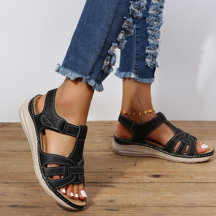 Women's Supportive Walking Sandals – Comfort Fit in Black | Invictora.com