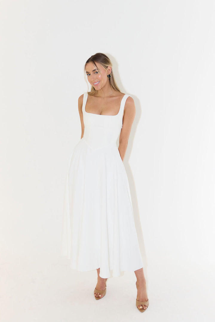 Women's Midi Dress – Square Neck Christmas Party