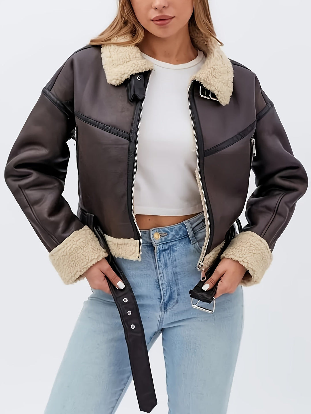 Women's Jacket – Belted Aviator