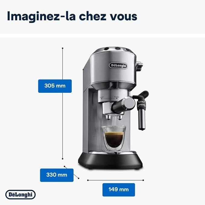 DELONGHI EC685.M Dedica Style Classic Espresso Coffee Machine - Stainless Steel