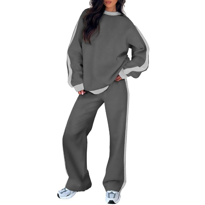Women's Two-Piece Set – Striped Two-Piece Lounge Set