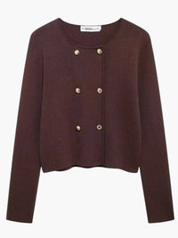 Women's Cardigan – Double Breasted Knit Button Front