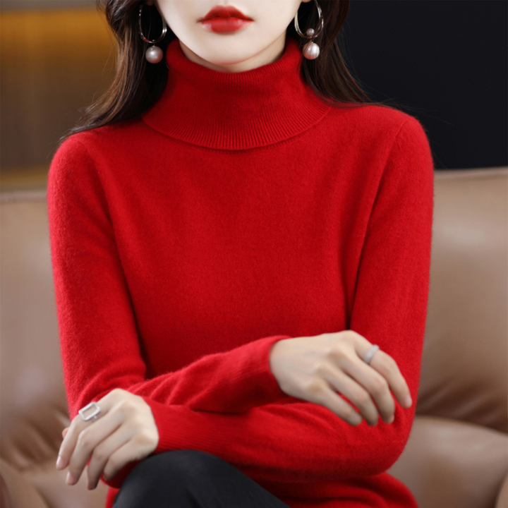 Women's Elena Cashmere Turtleneck in Blue | Invictora.com