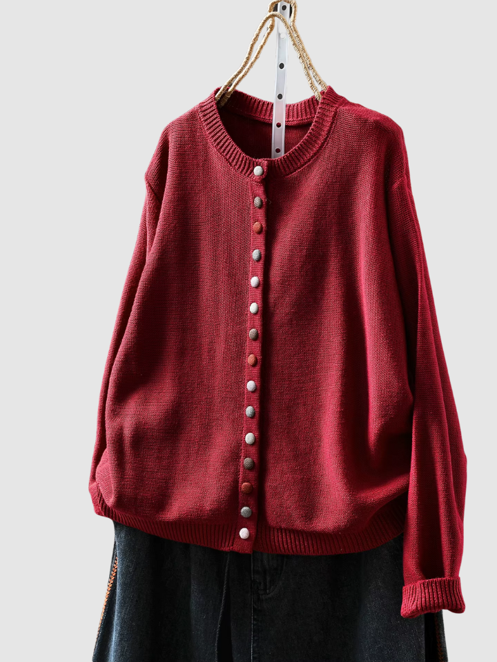 Women's Lena – Knitted Cardigan in Beige | Invictora.com