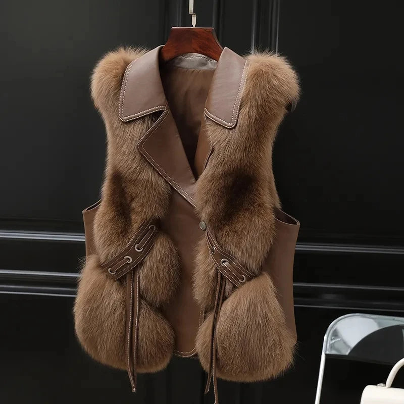 Women's Lumiére Faux Fur Gilet in Ivory Cream | Invictora.com