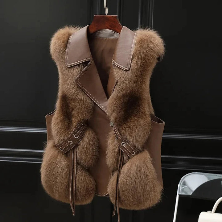 Women's Lumiére Faux Fur Gilet in Ivory Cream | Invictora.com