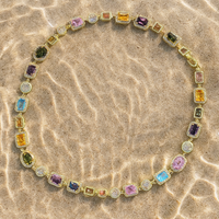 Women's Halo Gemstone Necklace