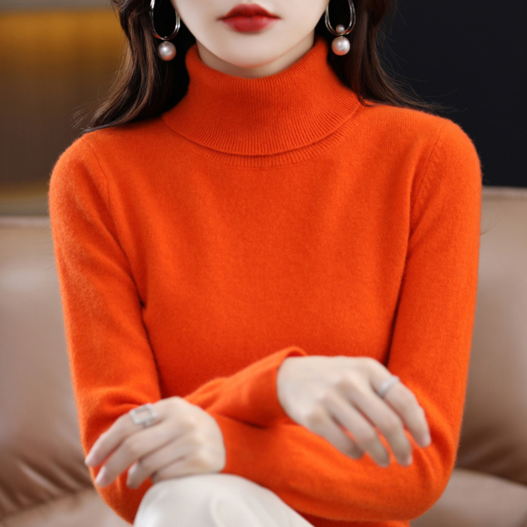Women's Elena Cashmere Turtleneck in Blue | Invictora.com