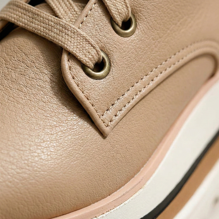 Women's Elara Orthopedic Oxford Shoes in Beige | Invictora.com