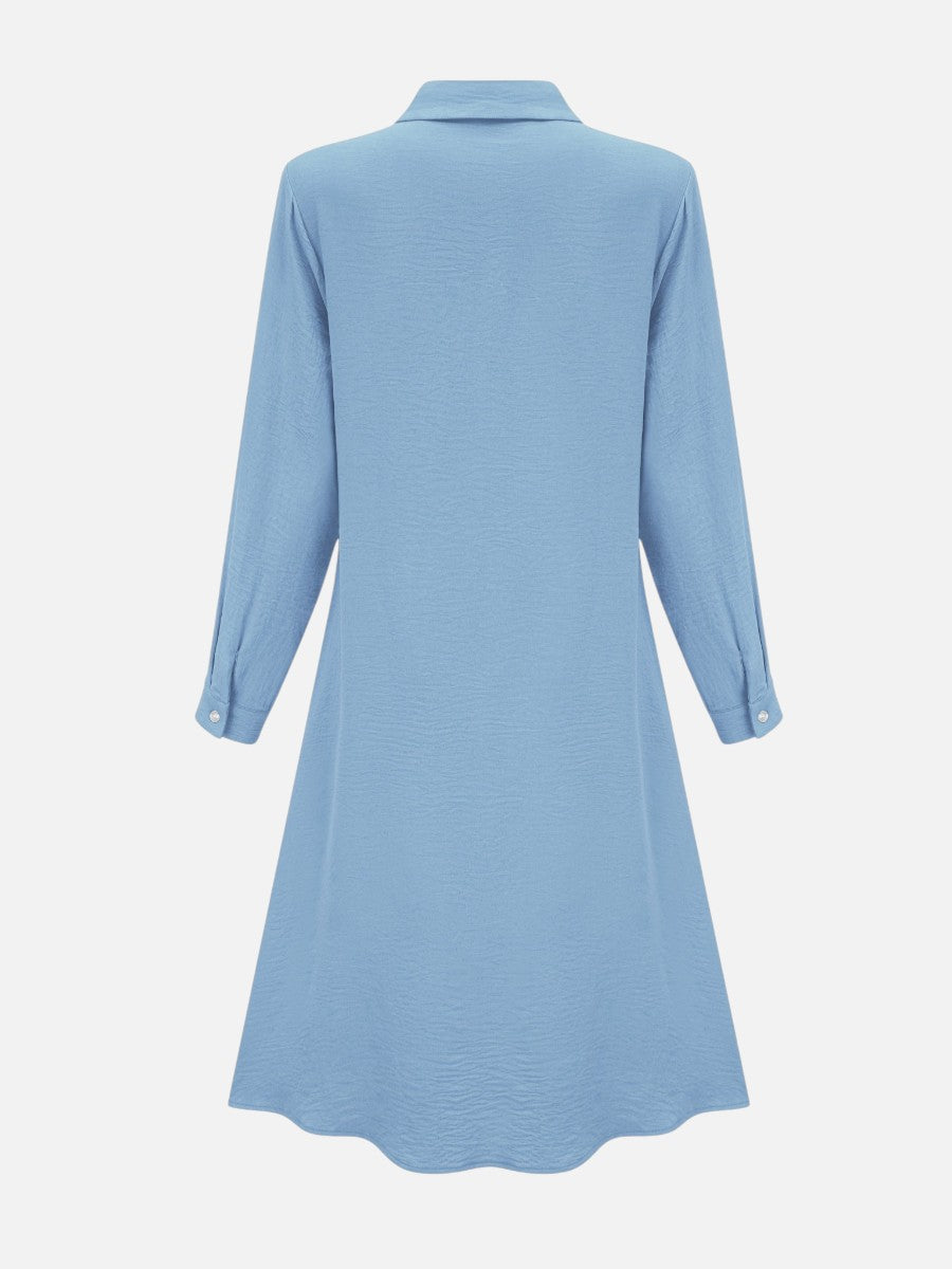 Women's Button Front Midi Shirt Dress - Relaxed Flattering Fit product image | Invictora.com