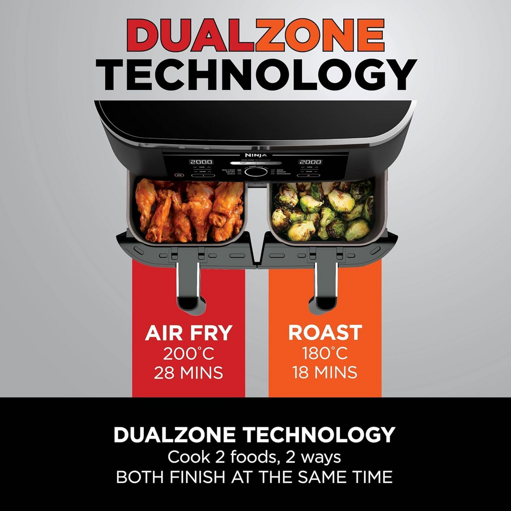 Ninja Foodi 4-in-1 Dual Zone Air Fryer 7.6L AF200UK