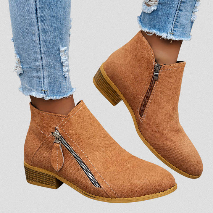 Women's Zip Ankle Boots - All-Day Comfort Fit product image | Invictora.com