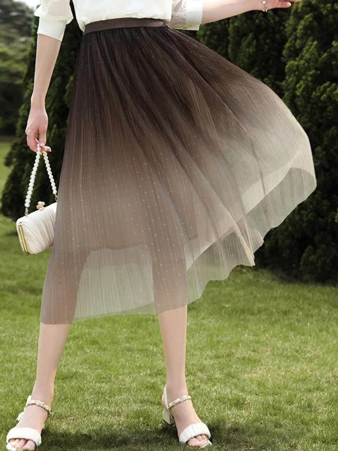 Women's Ombre Tulle Midi Skirt | Invictora.com