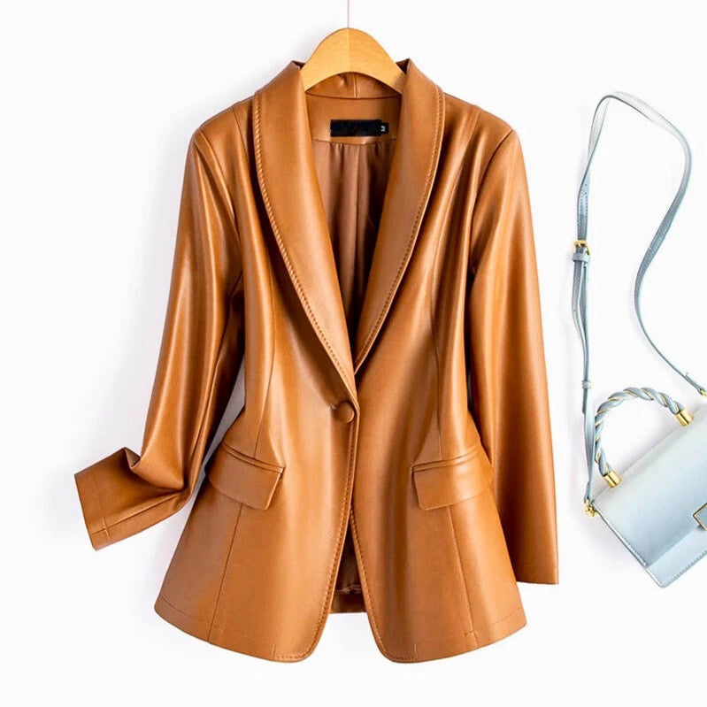 Women's Riviera Leather Blazer | Invictora.com