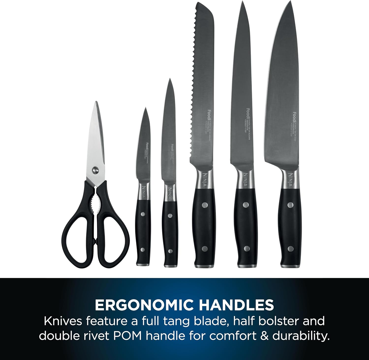 Ninja Foodi StaySharp Knife Block with Integrated Sharpener