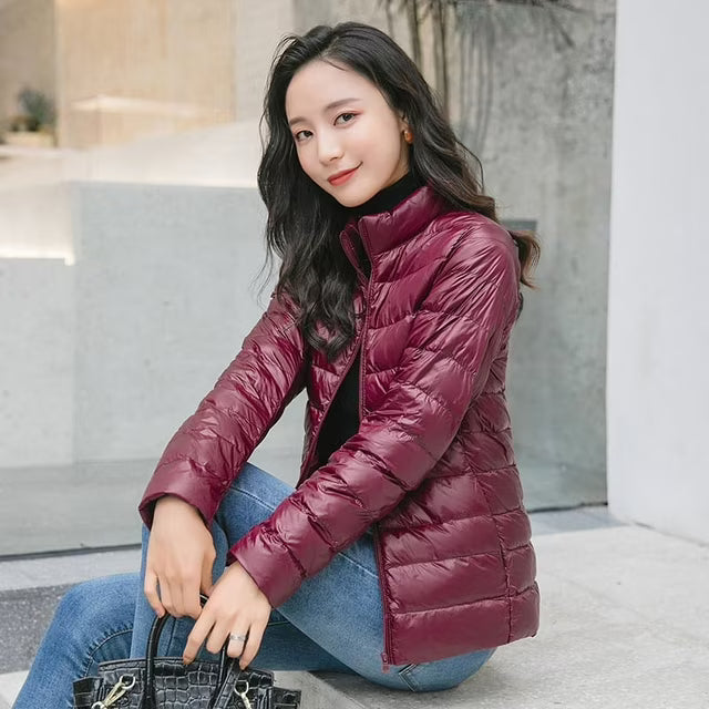 Women's Donita – Elegant Lightweight Quilted Spring Jacket in Light Blue | Invictora.com