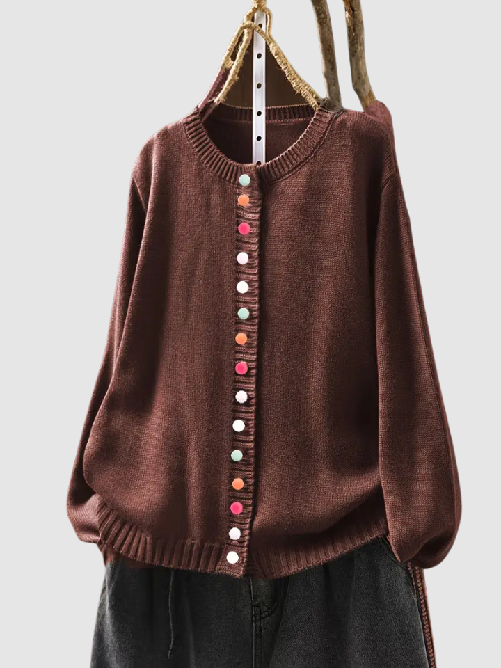 Women's Lena – Knitted Cardigan in Beige | Invictora.com