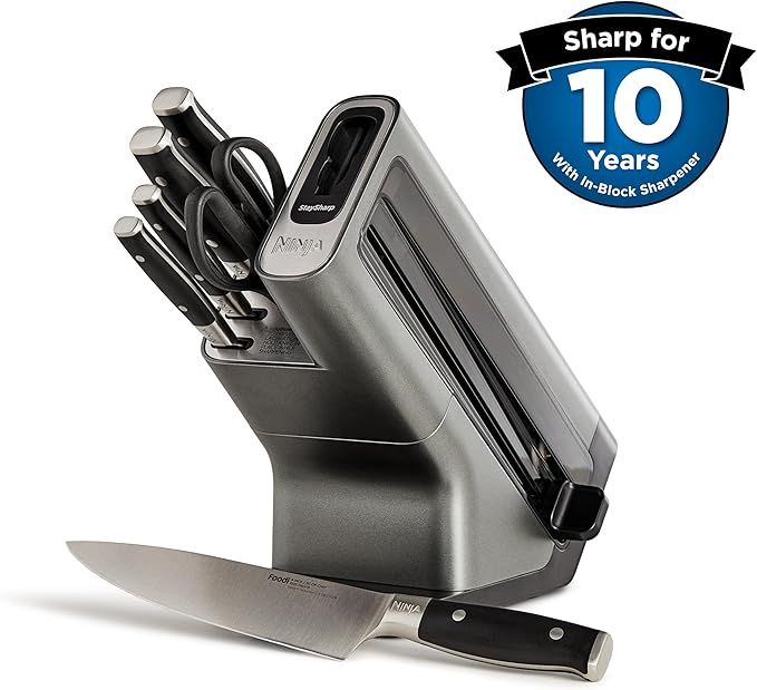Ninja Foodi StaySharp Knife Block with Integrated Sharpener