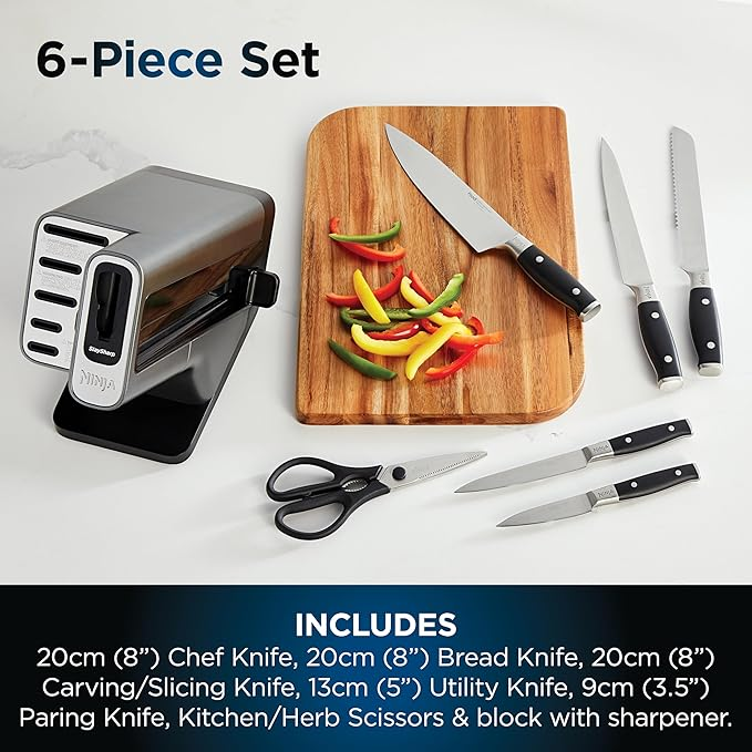 Ninja Foodi StaySharp Knife Block with Integrated Sharpener