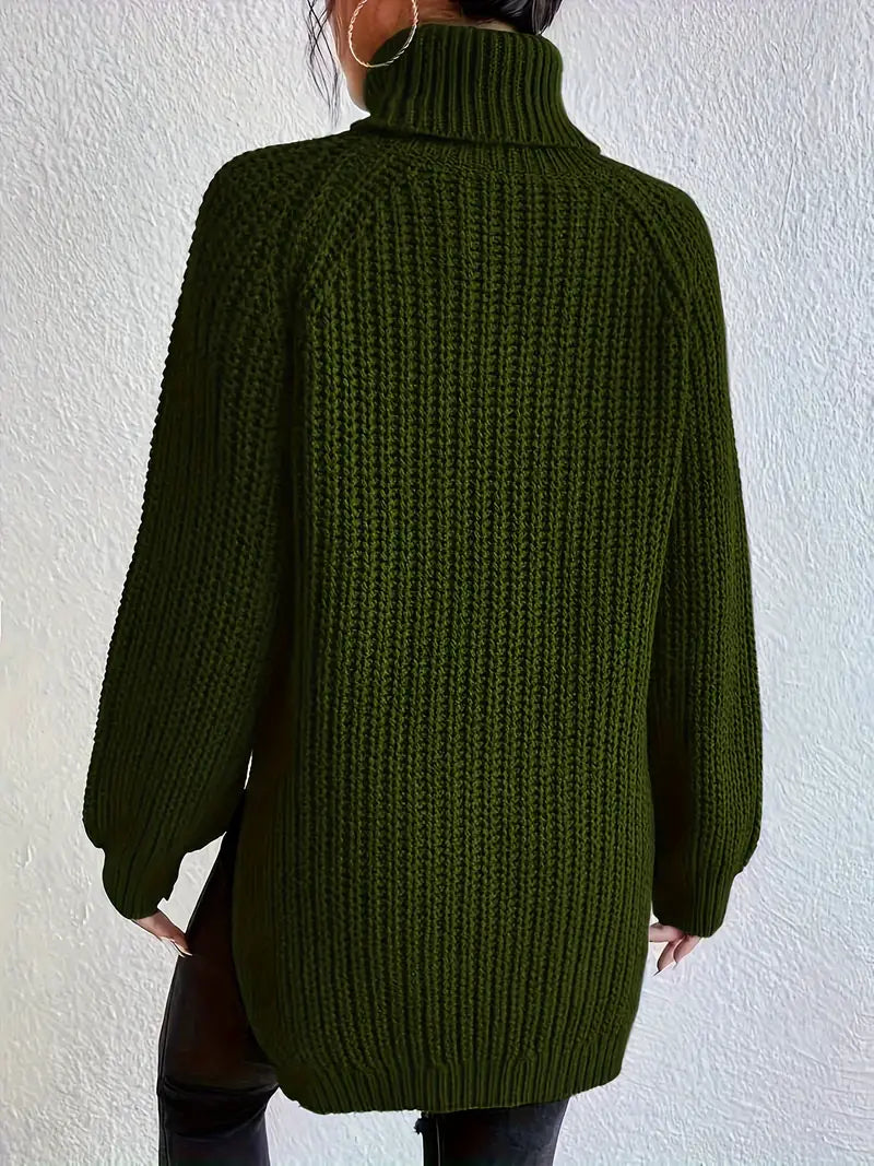Women's Houstona Turtleneck in Khaki | Invictora.com