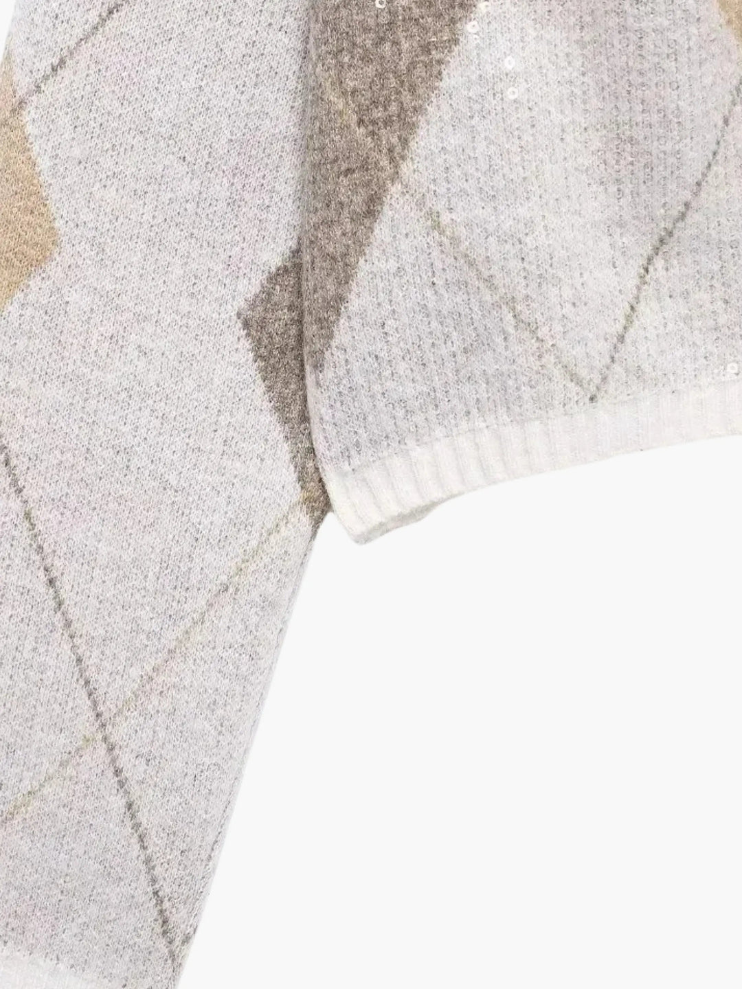 Women's Cardigan – Cropped Argyle Knit
