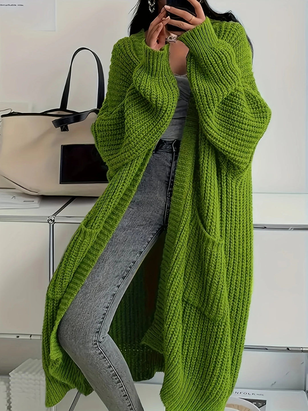 Women's Relaxed V-Neck Button-Up Cardigan